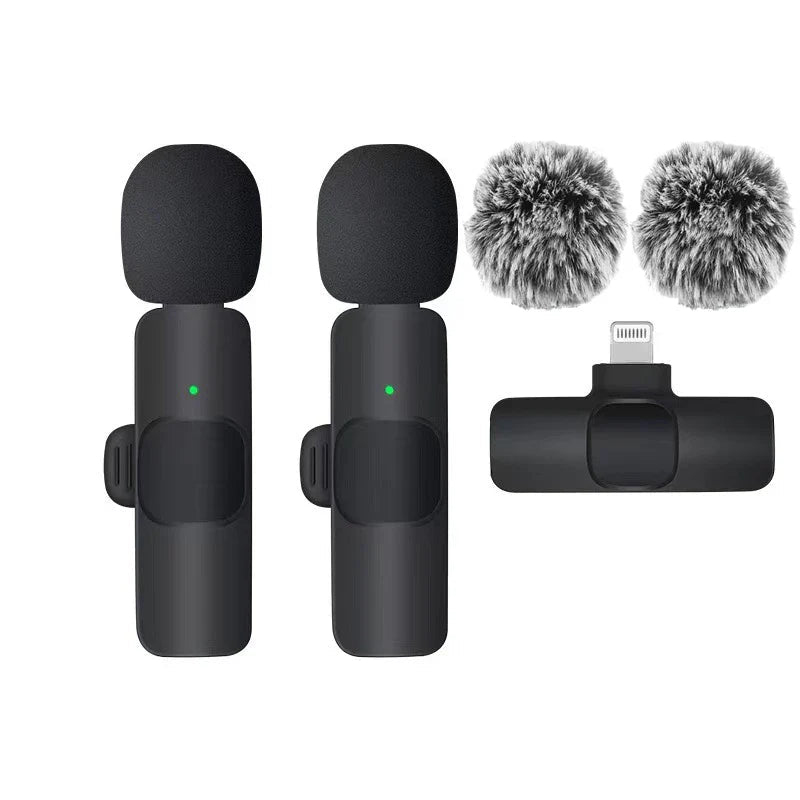 Basix Wireless Lavalier Microphone Audio Recording Mini Replaceable Windproof Wool Microphone for iPhone16 Shoot vlog YouTube - Big Mike
