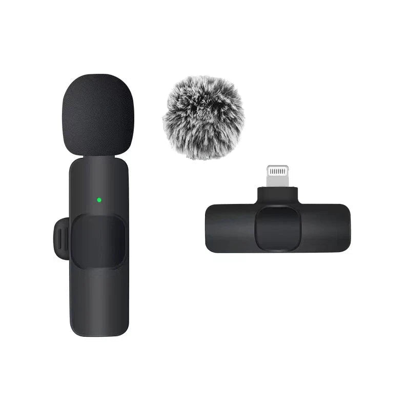 Basix Wireless Lavalier Microphone Audio Recording Mini Replaceable Windproof Wool Microphone for iPhone16 Shoot vlog YouTube - Big Mike