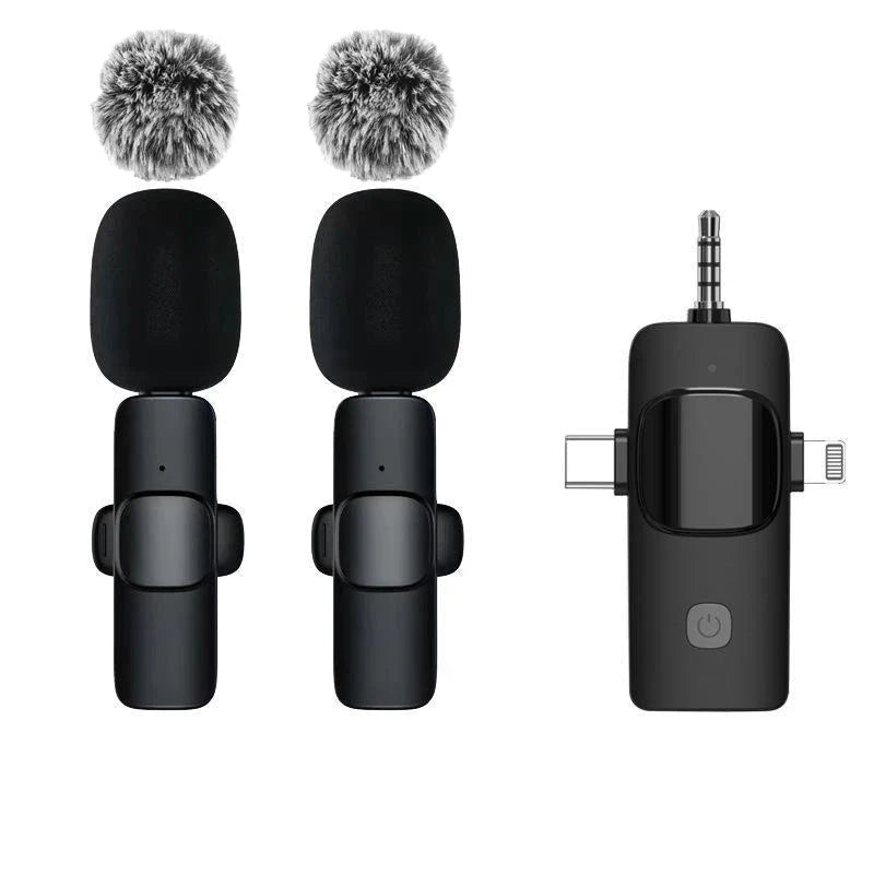 Basix Wireless Lavalier Microphone Audio Recording Mini Replaceable Windproof Wool Microphone for iPhone16 Shoot vlog YouTube - Big Mike