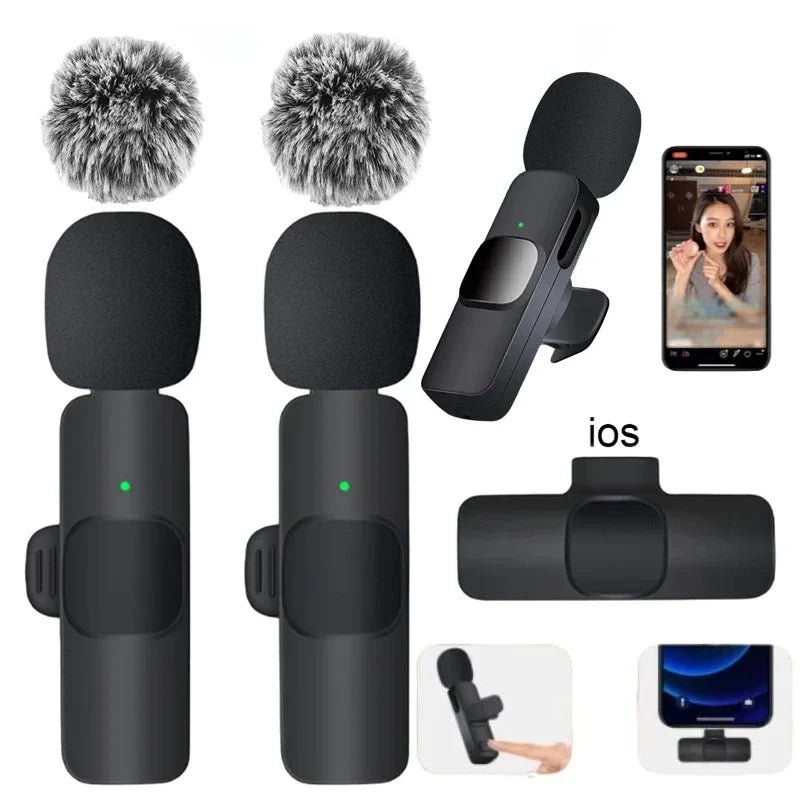Basix Wireless Lavalier Microphone Audio Recording Mini Replaceable Windproof Wool Microphone for iPhone16 Shoot vlog YouTube - Big Mike