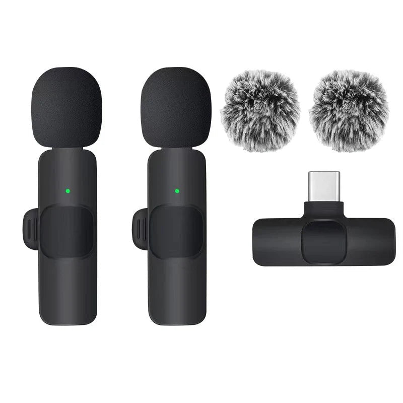 Basix Wireless Lavalier Microphone Audio Recording Mini Replaceable Windproof Wool Microphone for iPhone16 Shoot vlog YouTube - Big Mike