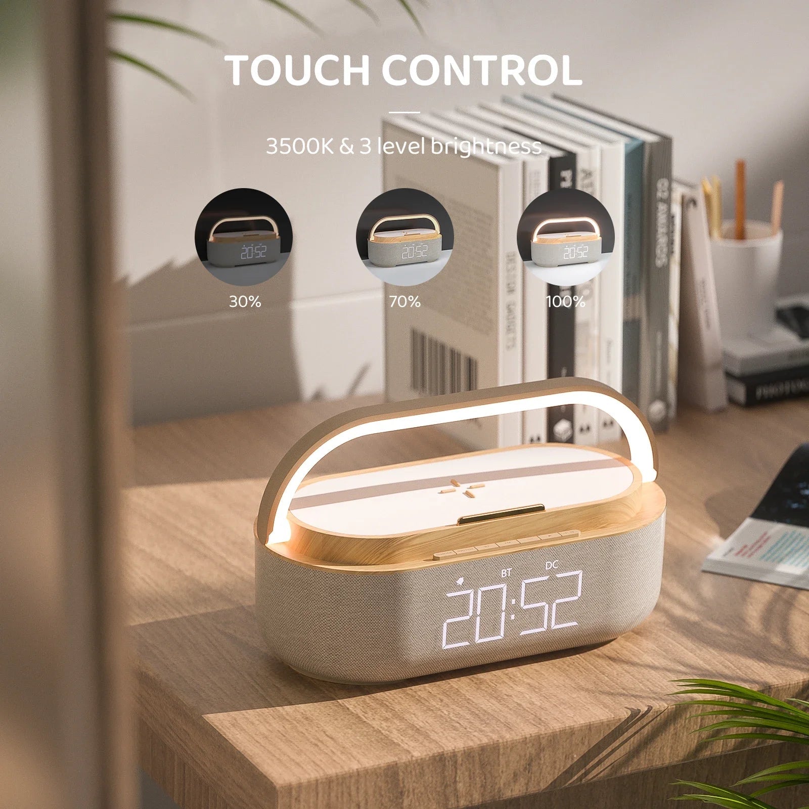 Bluetooth Speaker with Wireless Charging & Alarm Clock - Big Mike