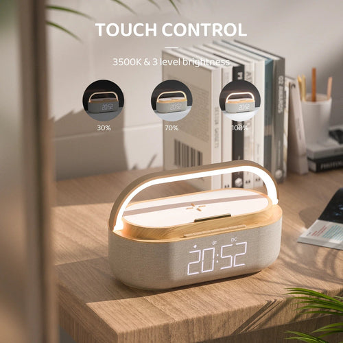 Bluetooth Speaker with Wireless Charging & Alarm Clock - Big Mike