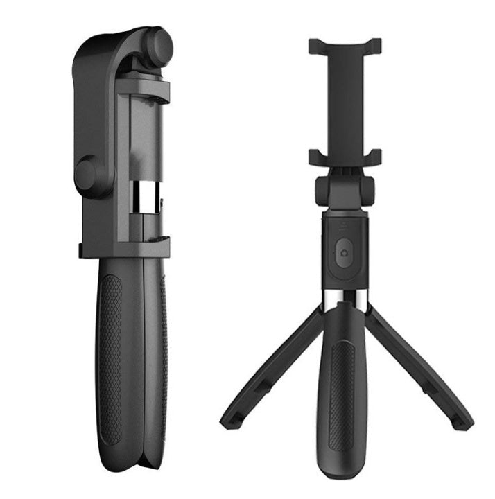 Compatible with Apple, Tripod Selfie Stick Mobile Universal Live Triangle Bracket One Bluetooth Selfie Artifact - Big Mike