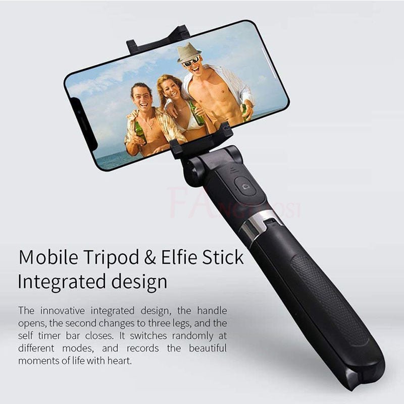 Compatible with Apple, Tripod Selfie Stick Mobile Universal Live Triangle Bracket One Bluetooth Selfie Artifact - Big Mike