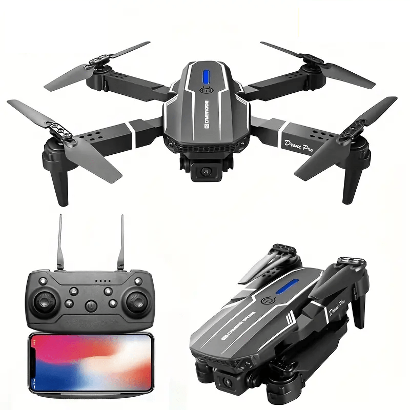E88 Quadcopter UAV Drone with Dual HD Cameras - Black (HD Dual Camera) - Big Mike