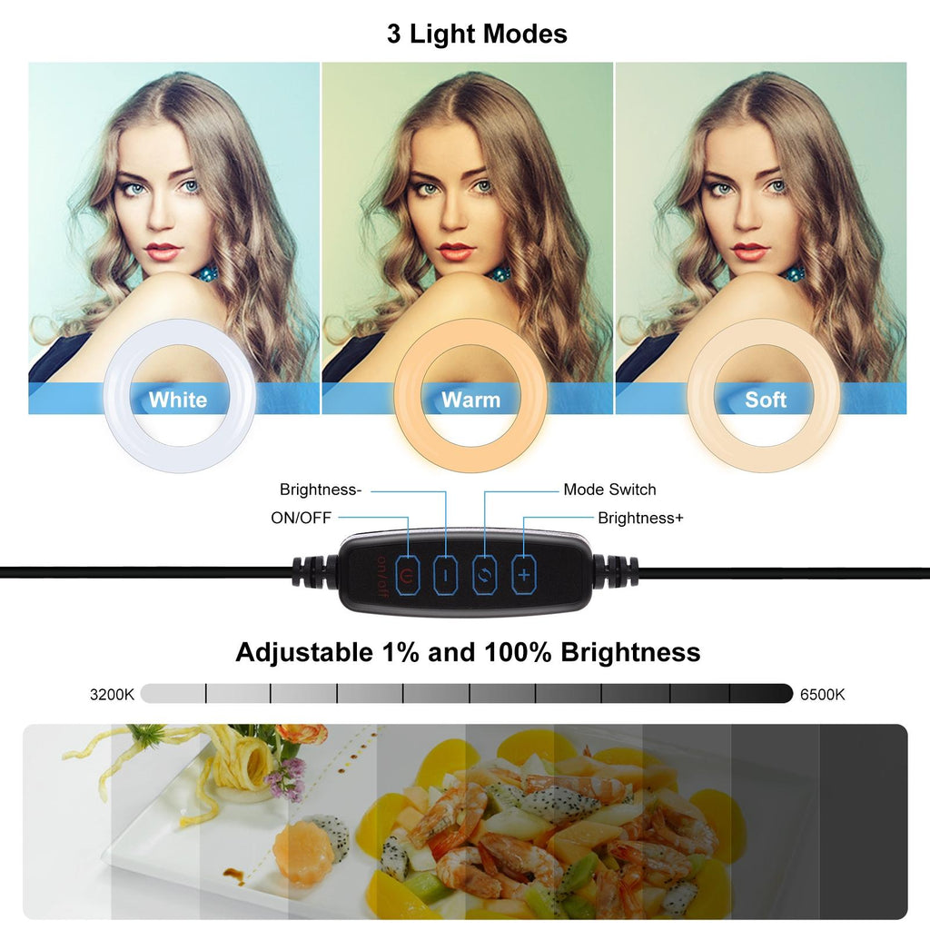 NNEIDS 7.9 Ring Selfie Light With Dual Colour Led For Vlogging & Photography - Big Mike