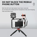 NNEIDS Vlogging Live Broadcast Smartphone Video Rig With Led Light And Mic - Big Mike