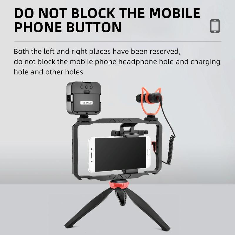 NNEIDS Vlogging Live Broadcast Smartphone Video Rig With Led Light And Mic - Big Mike