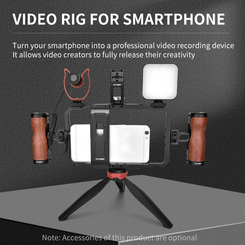 NNEIDS Vlogging Live Broadcast Smartphone Video Rig With Led Light And Mic - Big Mike