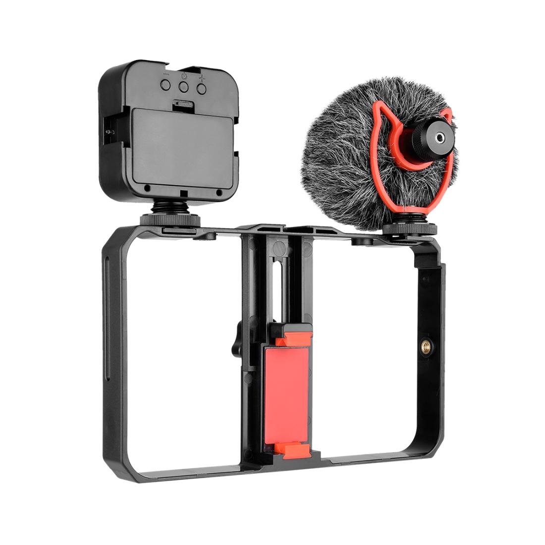 NNEIDS Vlogging Video Rig With Mic & Fill Light For Smartphone - Big Mike