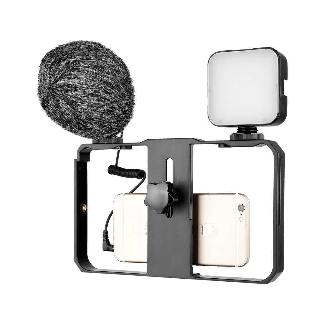 NNEIDS Vlogging Video Rig With Mic & Fill Light For Smartphone - Big Mike