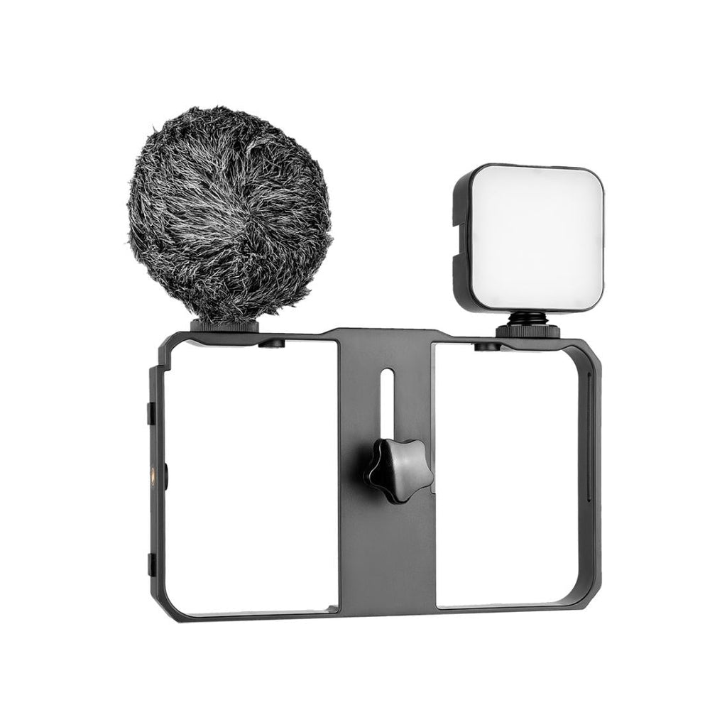 NNEIDS Vlogging Video Rig With Mic & Fill Light For Smartphone - Big Mike