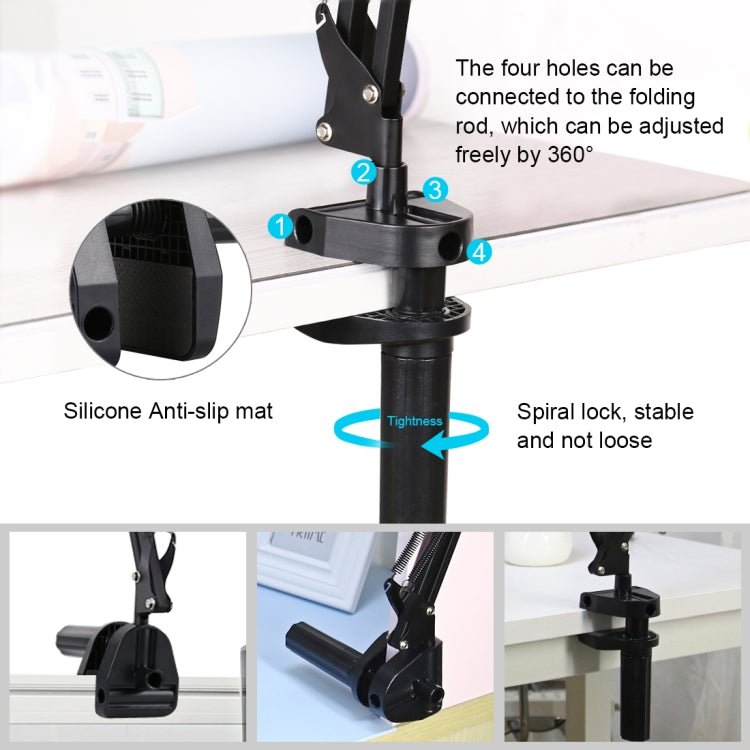 PULUZ 7.9 inch 20cm Ring Curved Light + Desktop Arm Stand USB 3 Modes Dimmable Dual Color Temperature LED Vlogging Selfie Photography Video Lights with Phone Clamp(Black) - Big Mike