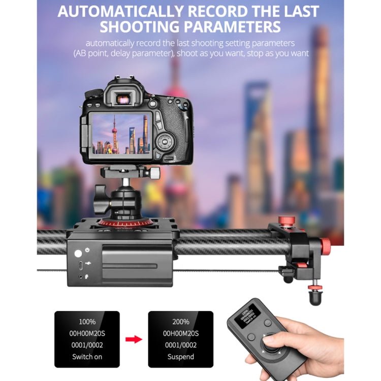 YELANGU L80TC 80cm Electrical Slide Rail Track with 2.4GHz Remote Control for SLR Cameras / Video Cameras, L80TC 80cm - Big Mike